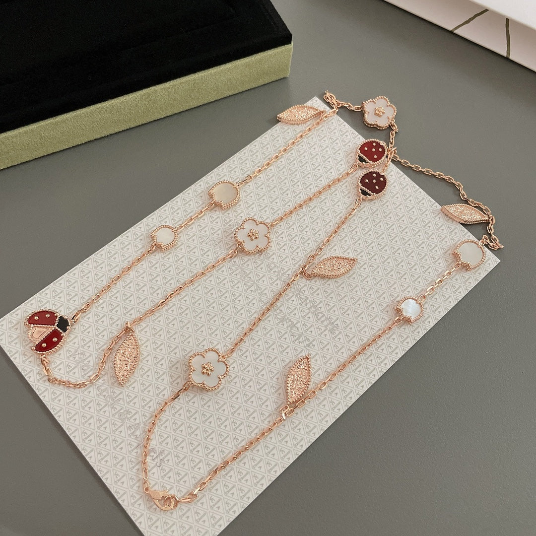 [Noble Jewelry]LUCKY SPRING 15 MOTIFS ROSE GOLD NECKLACE