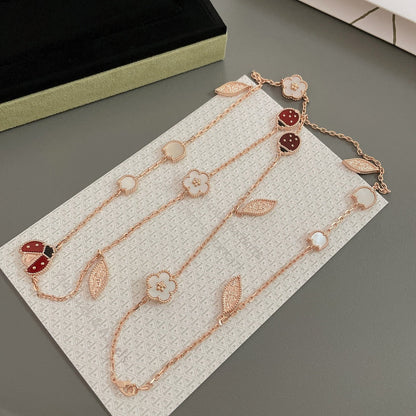 [Edler Schmuck]LUCKY SPRING 15 MOTIVE ROSÉGOLD HALSKETTE