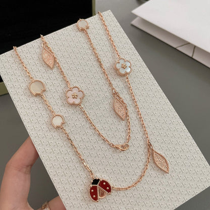 [Noble Jewelry]LUCKY SPRING 15 MOTIFS ROSE GOLD NECKLACE