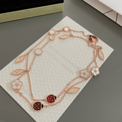 [Noble Jewelry]LUCKY SPRING 15 MOTIFS ROSE GOLD NECKLACE