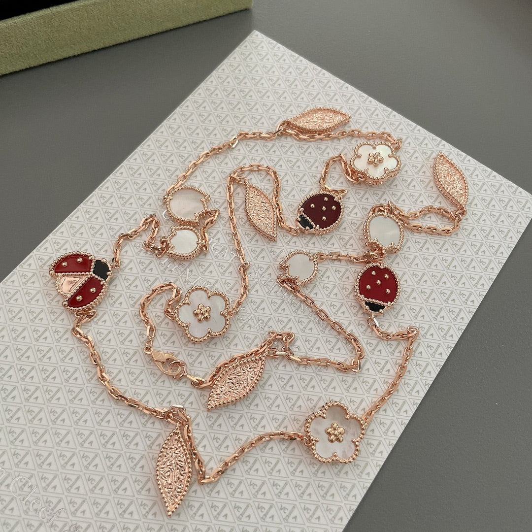 [Edler Schmuck]LUCKY SPRING 15 MOTIVE ROSÉGOLD HALSKETTE