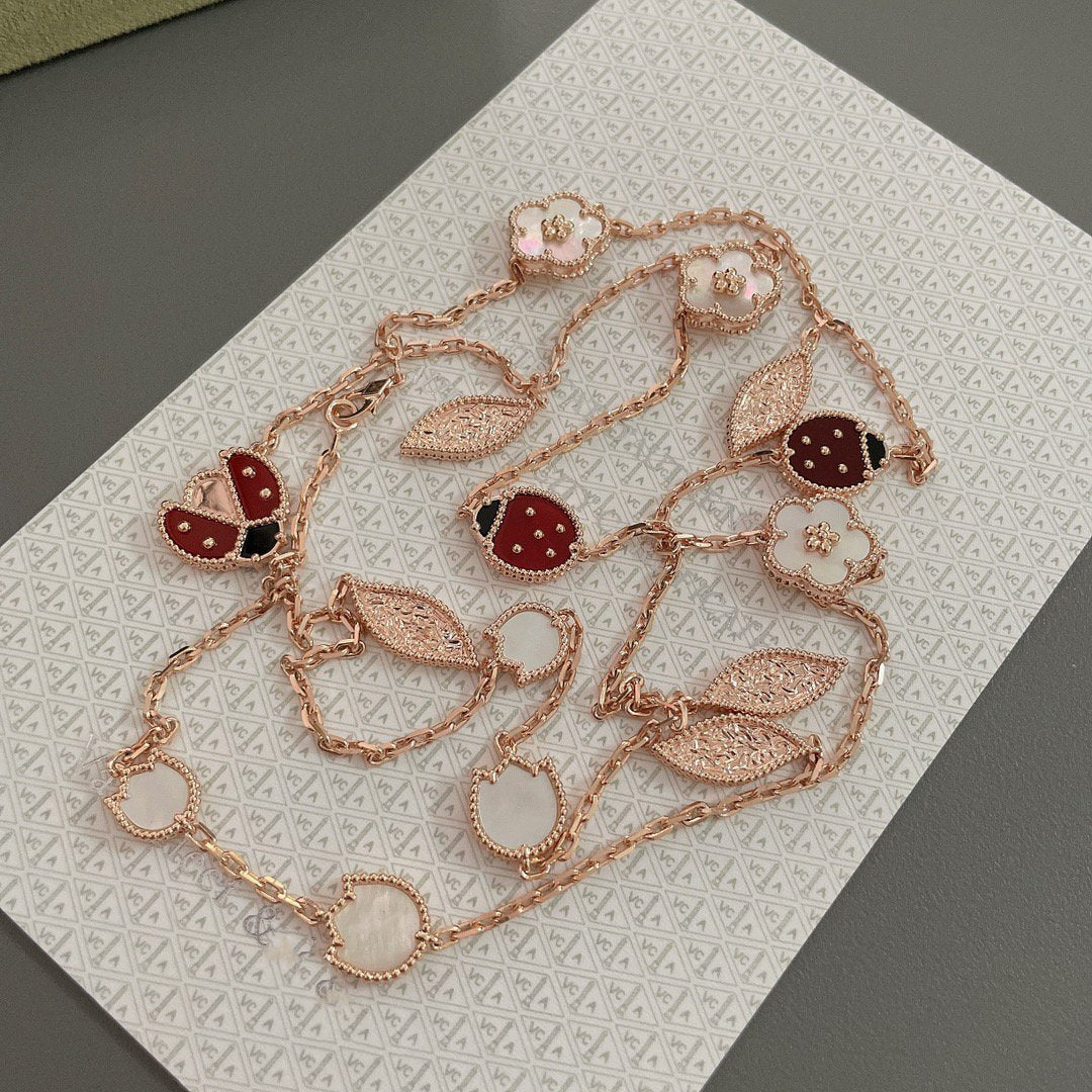 [Noble Jewelry]LUCKY SPRING 15 MOTIFS ROSE GOLD NECKLACE