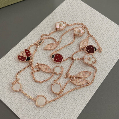 [Noble Jewelry]LUCKY SPRING 15 MOTIFS ROSE GOLD NECKLACE