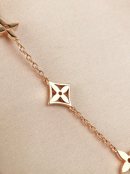 [Noble Jewelry]STAR AND SUN 7 MOTIFS GOLD BRACELET