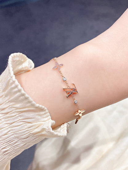 [Noble Jewelry]STAR AND SUN 7 MOTIFS GOLD BRACELET