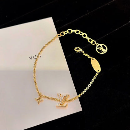 [Noble Jewelry]LOGO STAR MOTIF GOLD BRACELET