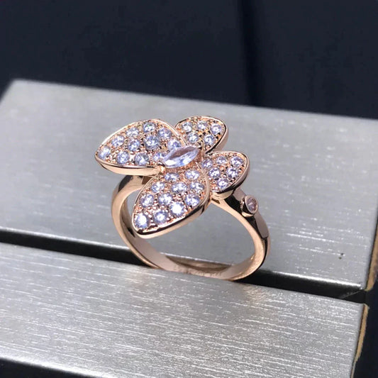 [Noble Jewelry]BUTTERFLY PINK GOLD DIAMOND RING