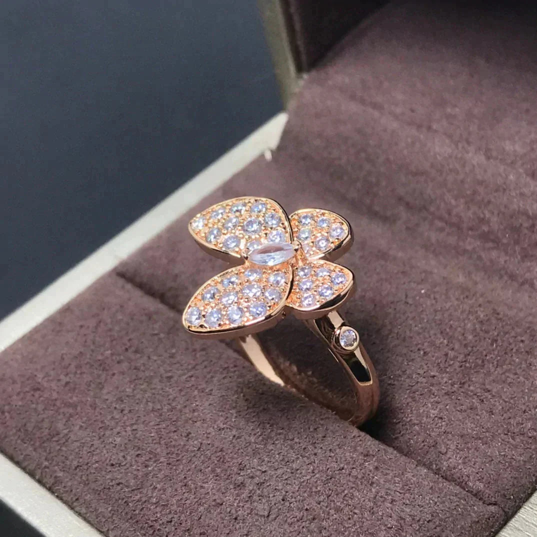 [Noble Jewelry]BUTTERFLY PINK GOLD DIAMOND RING