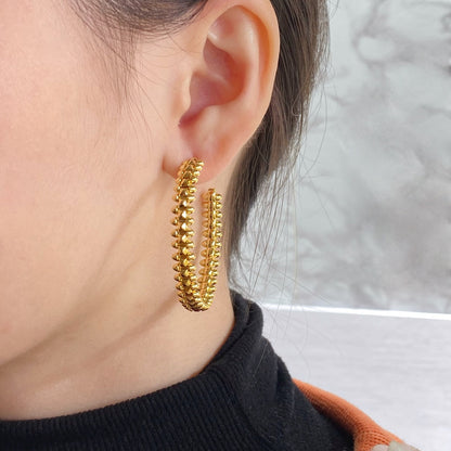 [Noble Jewelry]CLASH LARGE HOOP EARRINGS