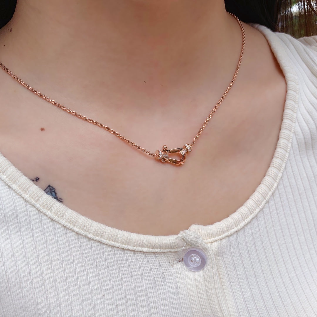 [Noble Jewelry]FORCE 10 PINK GOLD DIAMOND NECKLACE