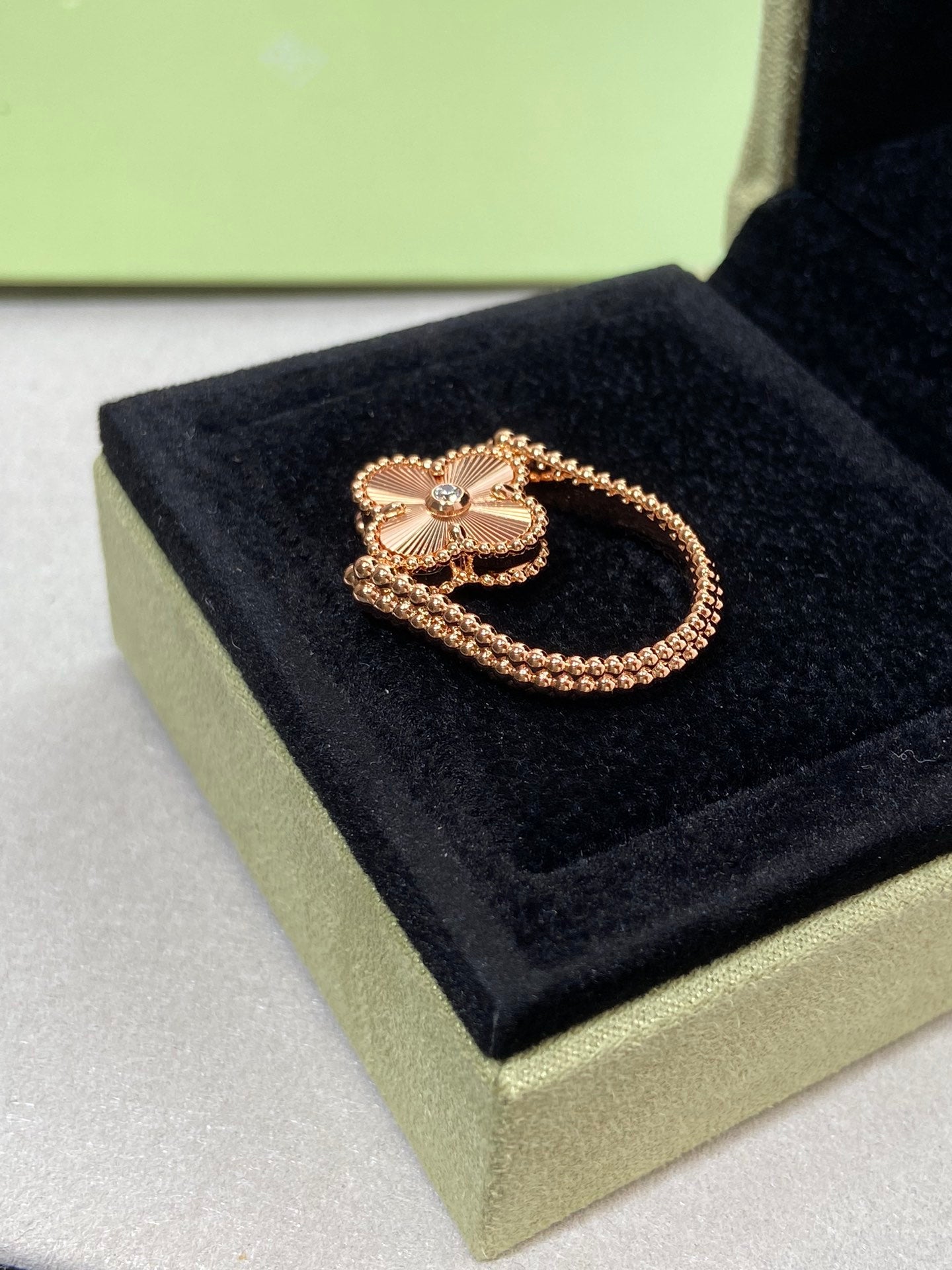 [Noble Jewelry]CLOVER RIVERSIBLE ROSE GOLD RING