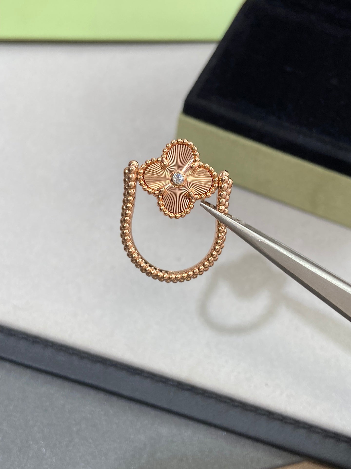 [Noble Jewelry]CLOVER RIVERSIBLE ROSE GOLD RING