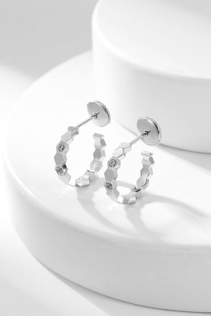 [Noble Jewelry]BEE LOVE DIAMOND HOOP EARRINGS