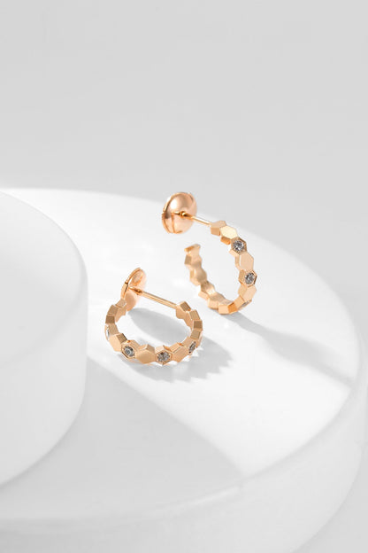 [Noble Jewelry]BEE LOVE DIAMOND HOOP EARRINGS