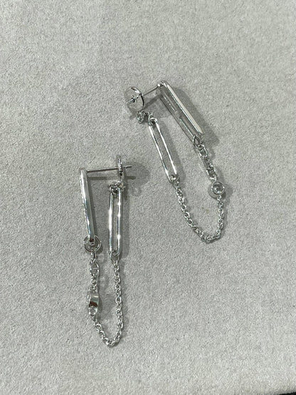 [Noble Jewelry]CHAINE CHAOS DIAMOND DROP EARRINGS