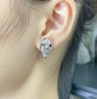 [Noble Jewelry]SERPENT DIAMOND STUD EARRINGS