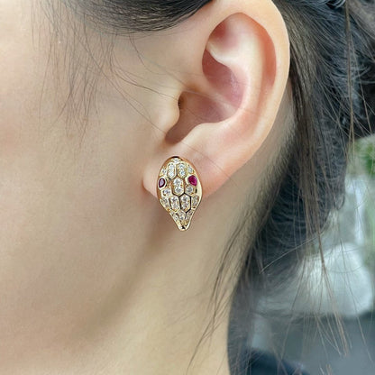 [Noble Jewelry]SERPENT DIAMOND STUD EARRINGS