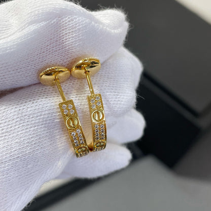 [Noble Jewelry]LOVE DIAMOND GOLD HOOP EARRINGS