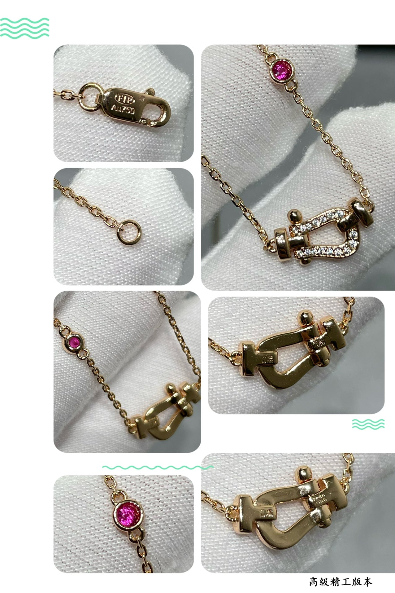 [Noble Jewelry]FORCE 10 DIAMOND PINK GOLD NECKLACE