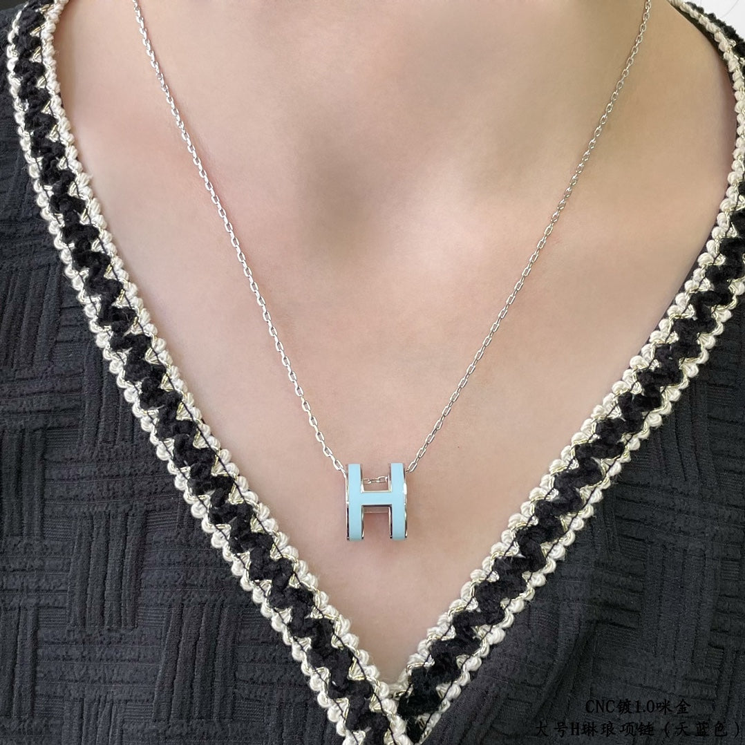 [Noble Jewelry]POP H SKY BLUE NECKLACE