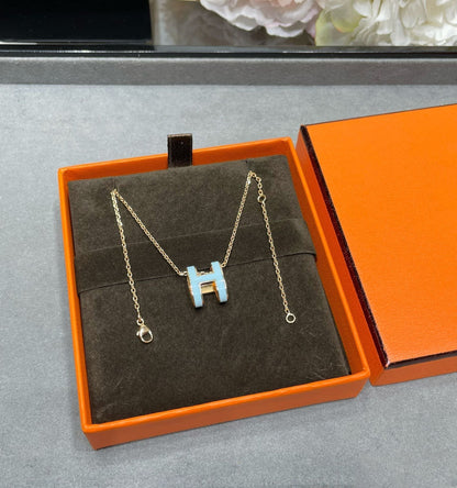 [Noble Jewelry]POP H SKY BLUE NECKLACE