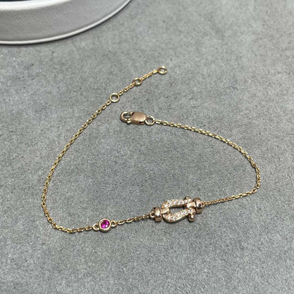 [Noble Jewelry]FORCE 10 DIAMOND CHAIN LINK PINK GOLD BRACELET