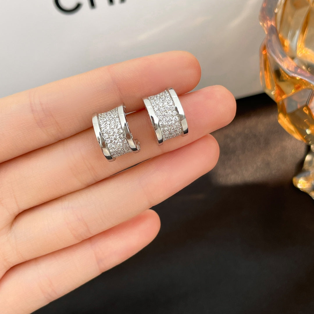 [Noble Jewelry]ZERO 1 DIAMOND PAVED EARRINGS