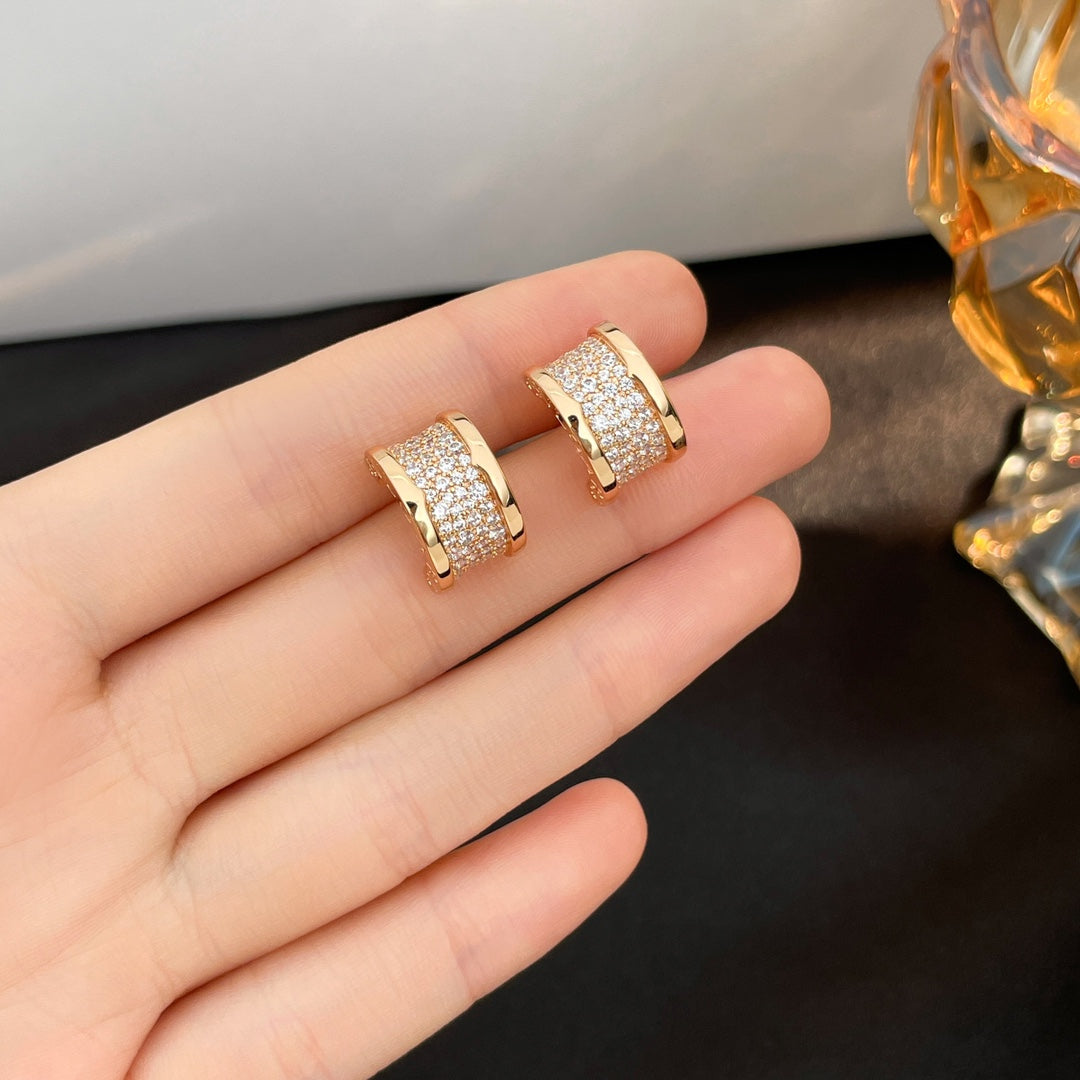 [Noble Jewelry]ZERO 1 DIAMOND PAVED EARRINGS