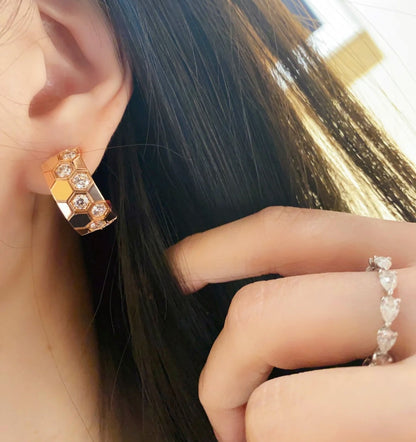 [Noble Jewelry]BEE LOVE DIAMOND HOOP EARRINGS