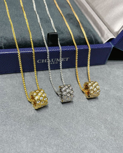 [Noble Jewelry]BEE LOVE DIAMOND PAVED 3 ROW NECKLACE