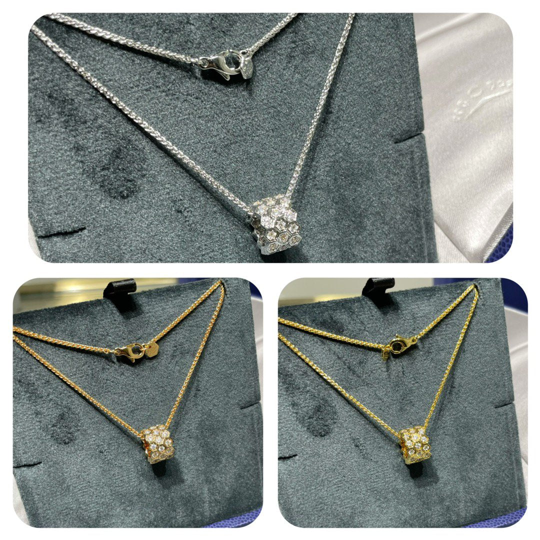 [Noble Jewelry]BEE LOVE DIAMOND PAVED 3 ROW NECKLACE