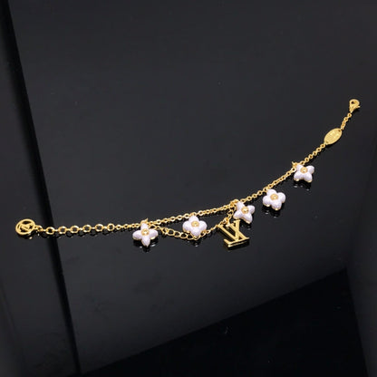 [Noble Jewelry]LOGO 6 MOTIF STAR AND SUN GOLD BRACELET