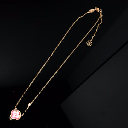 [Noble Jewelry]COLOR BLOSSOM PINK MOP SUN GOLD NECKLACE