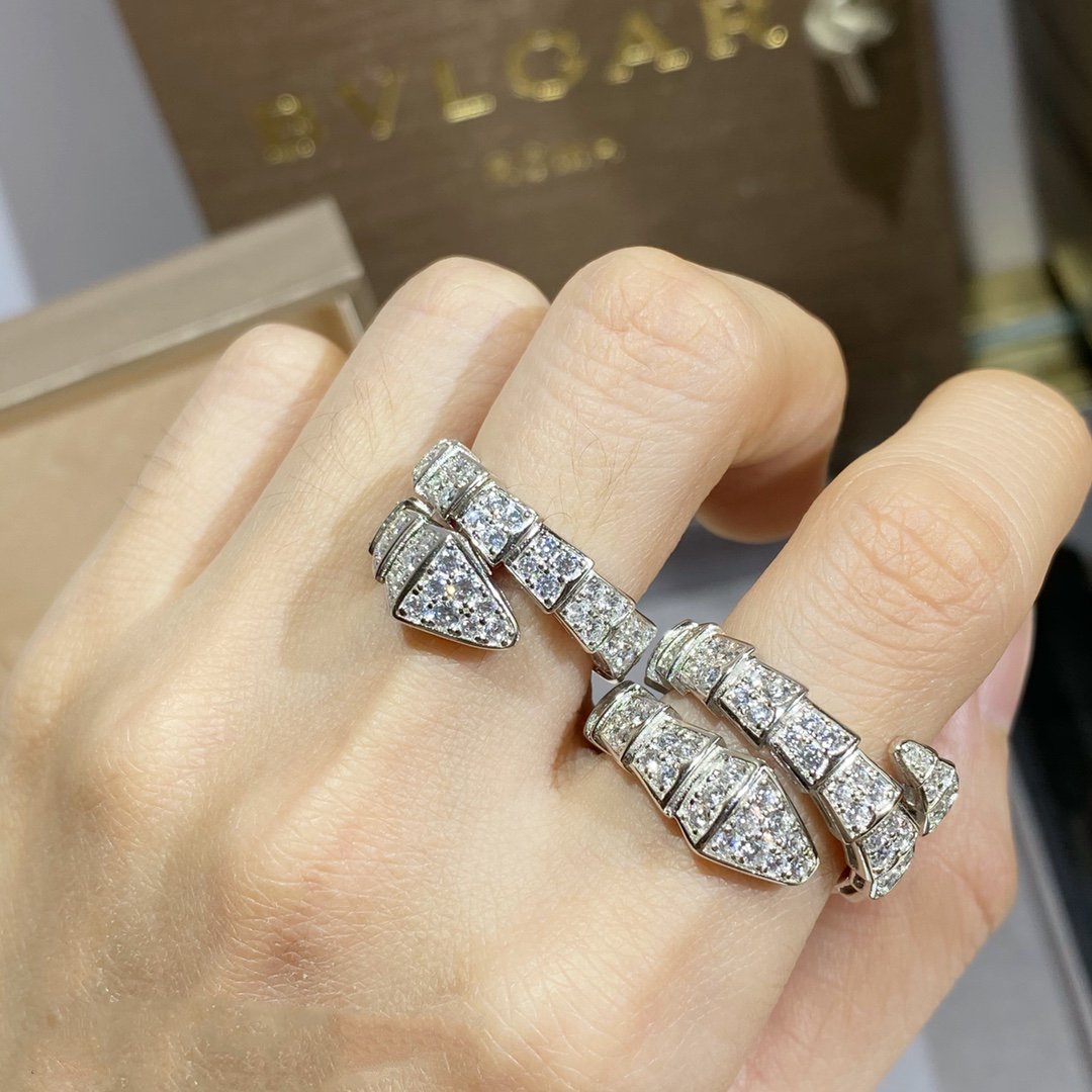 [Noble Jewelry]SERPENTI RING SILVER DIAMOND PAVED