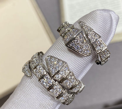 [Noble Jewelry]SERPENTI LARGE RING SILVER DIAMOND PAVED