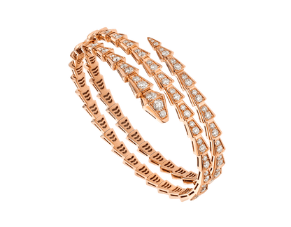 [Noble Jewelry]SERPENTI BRACELET PINK GOLD DIAMOND DOUBLE ROW