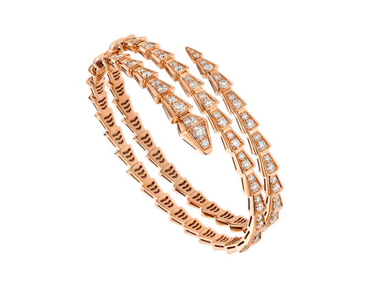 [Noble Jewelry]SERPENTI BRACELET PINK GOLD DIAMOND DOUBLE ROW