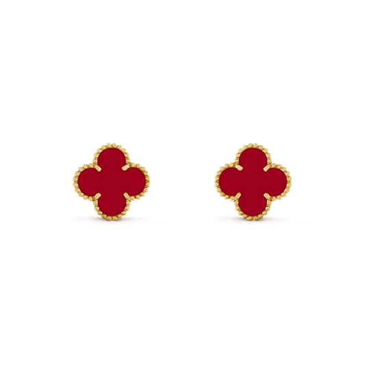 [Noble Jewelry]CLOVER MEDIUM 1 MOTIFS CARNELIAN  EARRINGS