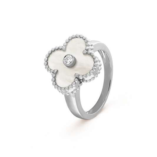 [Edler Schmuck] CLOVER SILBER MOP DIAMANT RING