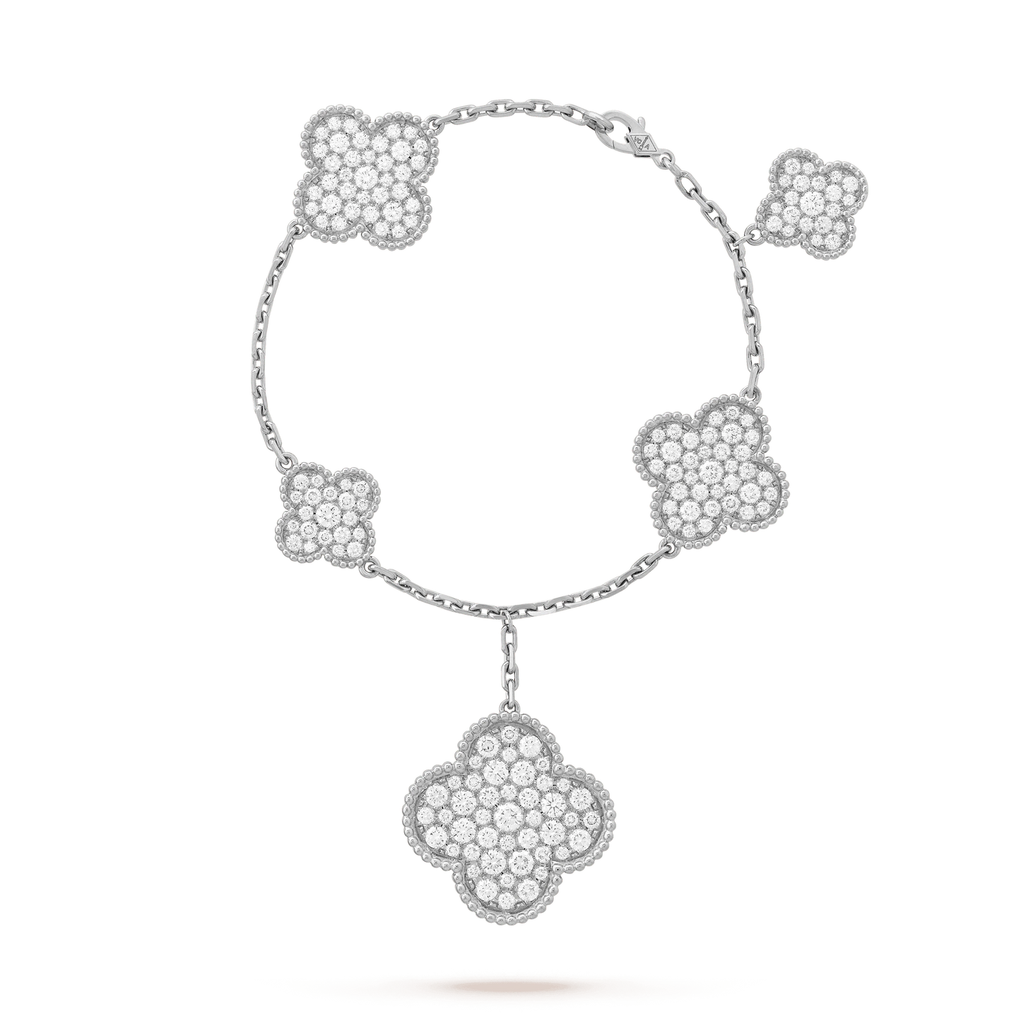 [Noble Jewelry]CLOVER 6 MOTIFS SILVER DIAMOND BRACELET