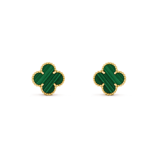 [Edler Schmuck]CLOVER MEDIUM 1 MOTIFS MALACHIT OHRRINGE