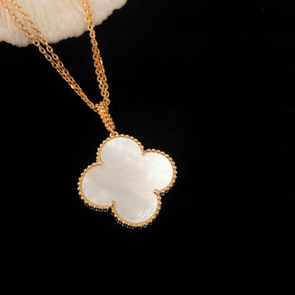 [Noble Jewelry]CLOVER 25MM MOP LARGE PENDANT NECKLACE