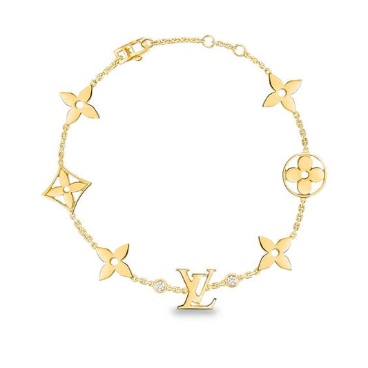 [Noble Jewelry]STAR AND SUN 7 MOTIFS GOLD BRACELET