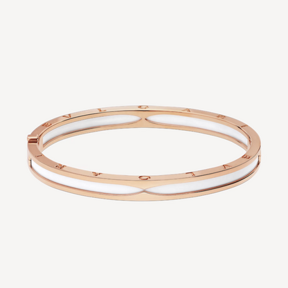 [Noble Jewelry]ZERO 1 PINK GOLD WITH WHITE CERAMIC BRACELET