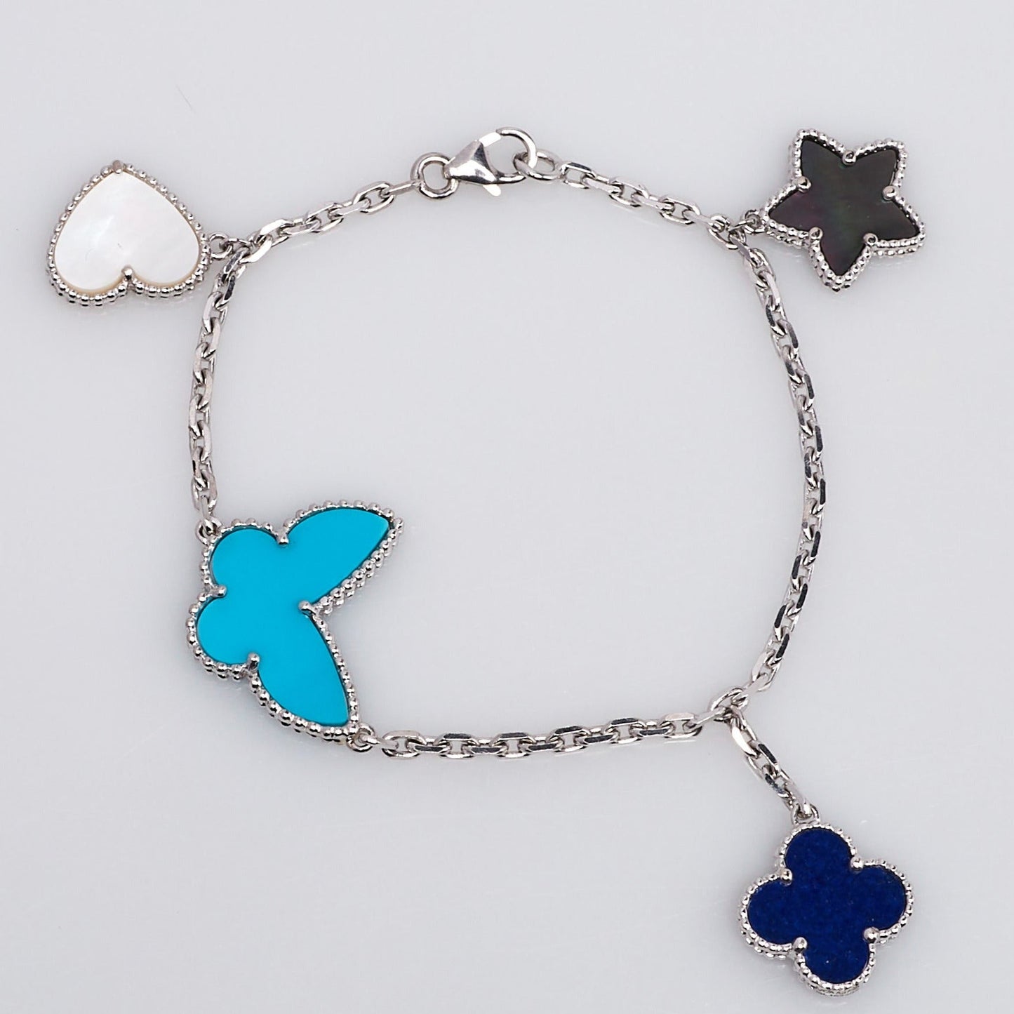 [Noble Jewelry]LUCKY SPRING SILVER BRACELET 4 MOTIF