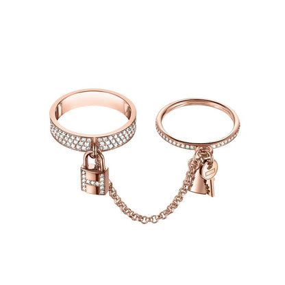 [Noble Jewelry]HM KELLY CLOCHETTE DOUBLE RING IN  WITH DIAMONDS