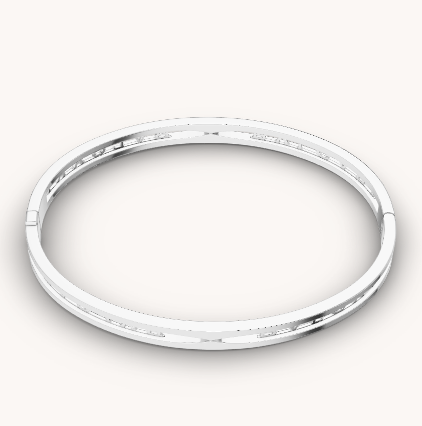 [Noble Jewelry]ZERO 1 SPIRAL LOGO SILVER BRACELET