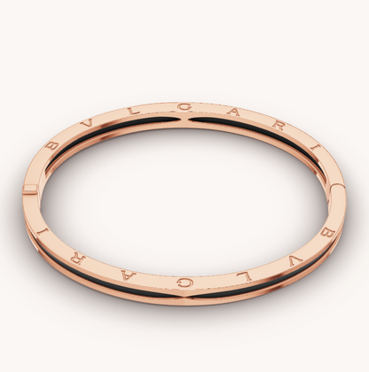 [Noble Jewelry]ZERO 1 PINK GOLD WITH BLACK CERAMIC BRACELET