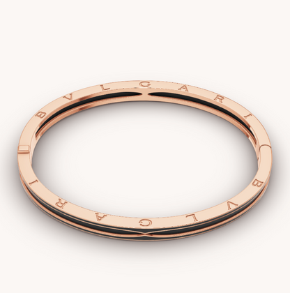 [Noble Jewelry]ZERO 1 PINK GOLD WITH MATTE BLACK CERAMIC BRACELET