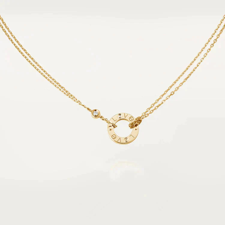 [Noble Jewelry]LOVE NECKLACE 16MM 2 DIAMONDS